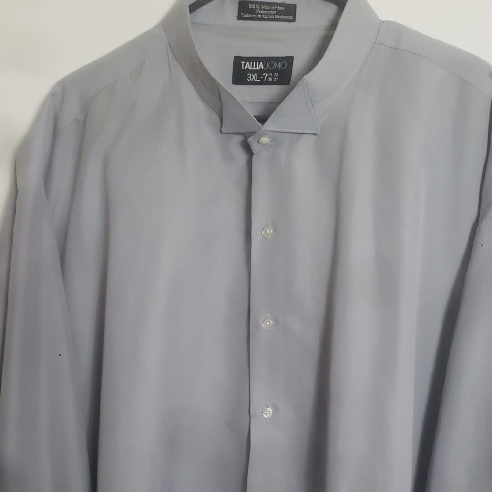 TALLIA Light Gray Dress Shirt, Tuxedo Shirt Mens